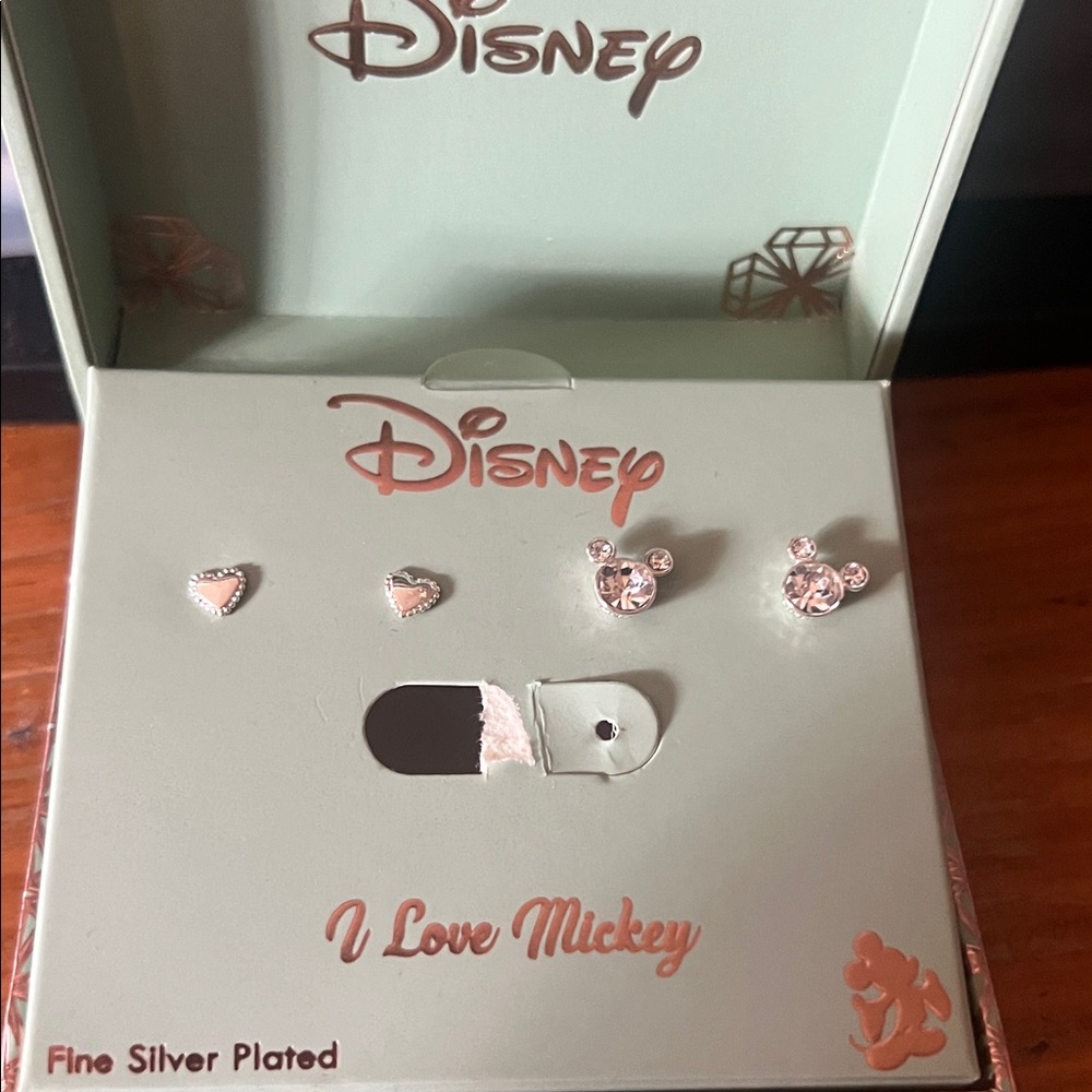 Disney Silver Plated Mickey Mouse Earring 2 pairs